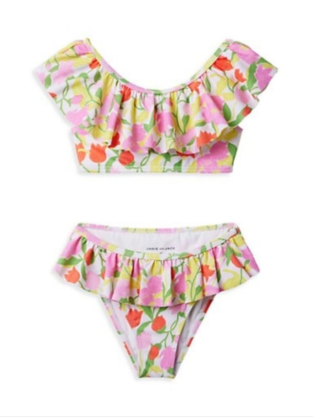 Janie and Jack Pink Multi Floral Ruffle Two-Piece Swim Set